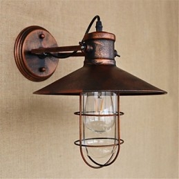 Applique da parete LED mini rustica retrò dipinta, 1 lampadina E26/E27 4 W