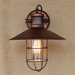 Applique da parete LED mini rustica retrò dipinta, 1 lampadina E26/E27 4 W