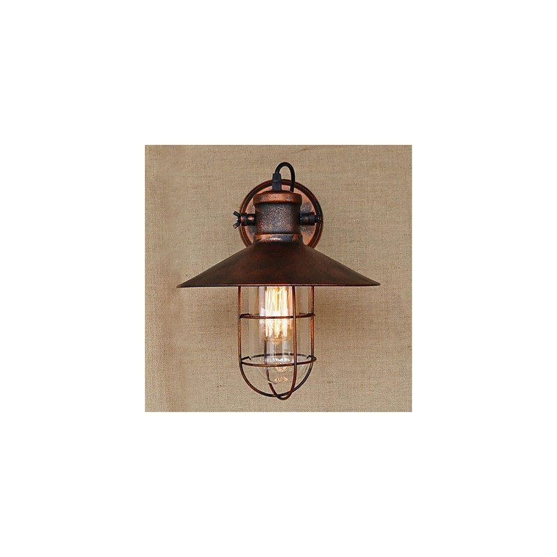 Applique da parete LED mini rustica retrò dipinta, 1 lampadina E26/E27 4 W