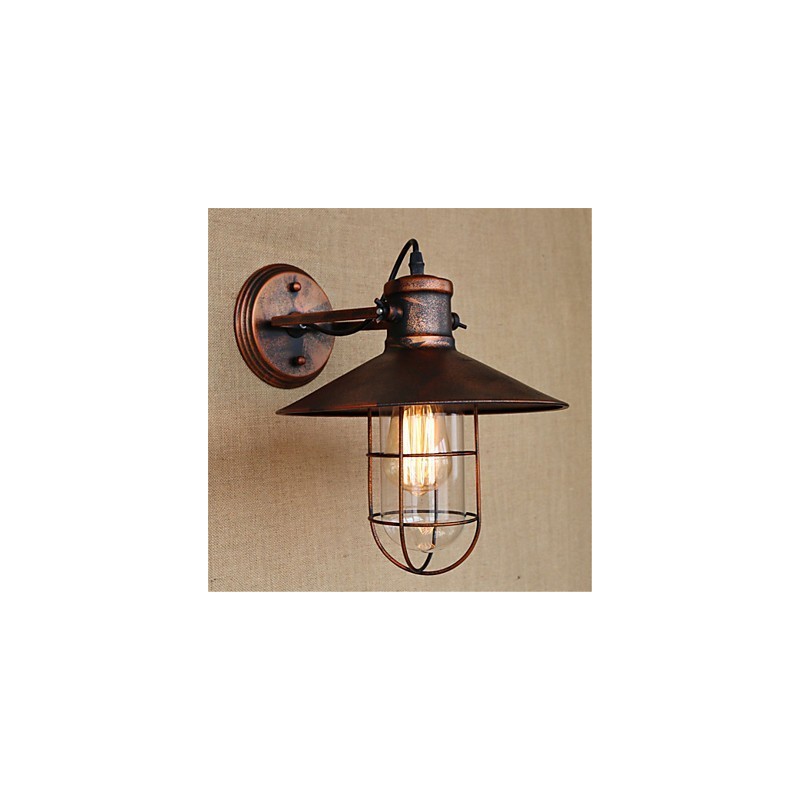 Applique da parete LED mini rustica retrò dipinta, 1 lampadina E26/E27 4 W