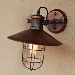 Applique da parete LED mini rustica retrò dipinta, 1 lampadina E26/E27 4 W