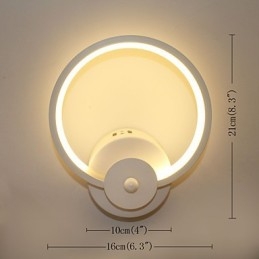 Applique da parete moderna minimalista con LED integrato, 16 x 8 x 21 cm