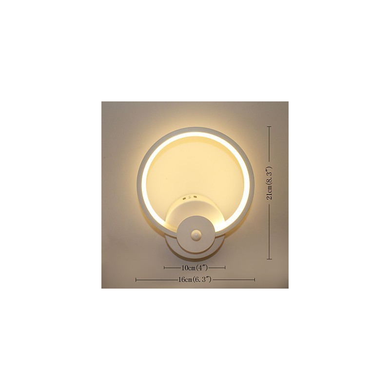 Applique da parete moderna minimalista con LED integrato, 16 x 8 x 21 cm