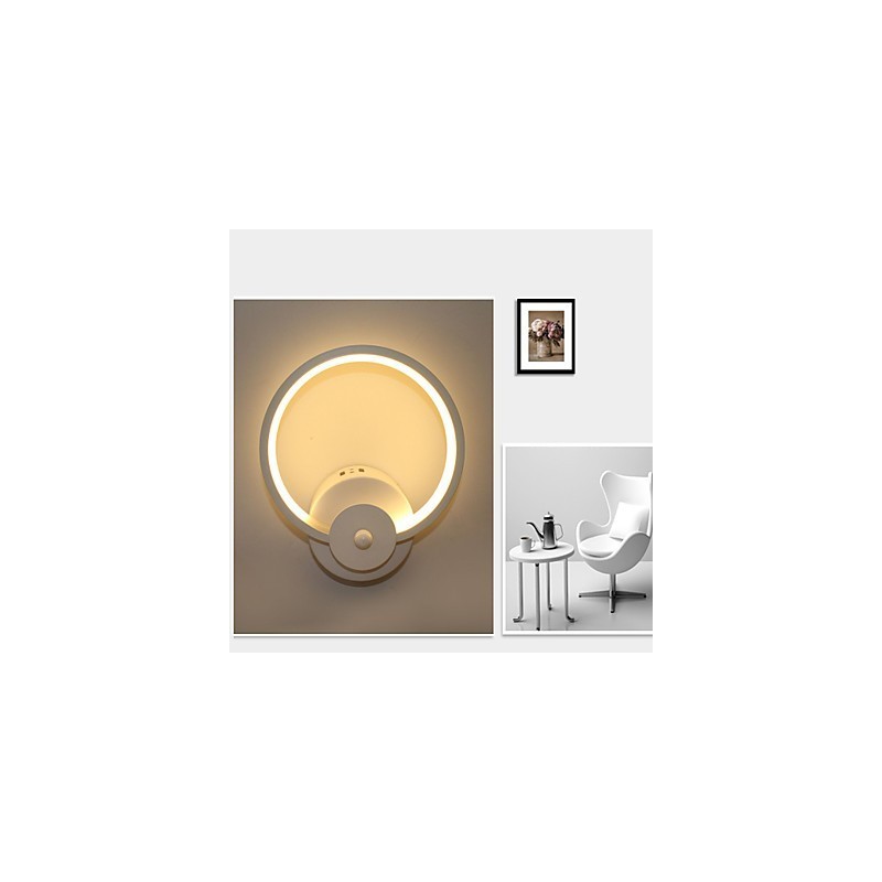 Applique da parete moderna minimalista con LED integrato, 16 x 8 x 21 cm