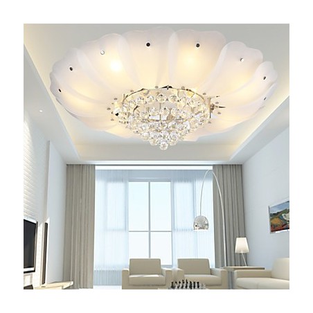 Plafoniera a filo LED cristallo bianca in metallo e vetro 70 cm 3 lampadine E26/E27