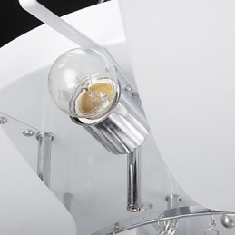 Plafoniera a filo LED cristallo bianca in metallo e vetro 70 cm 3 lampadine E26/E27