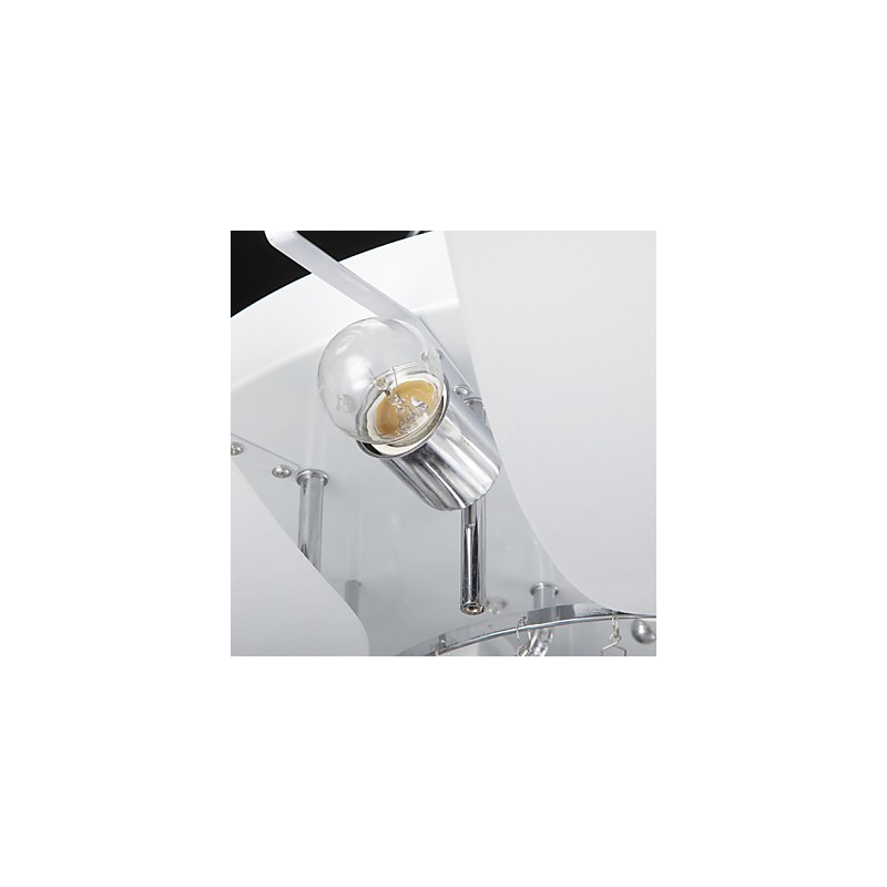 Plafoniera a filo LED cristallo bianca in metallo e vetro 70 cm 3 lampadine E26/E27