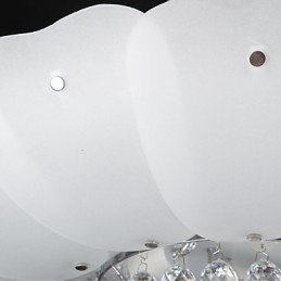 Plafoniera a filo LED cristallo bianca in metallo e vetro 70 cm 3 lampadine E26/E27