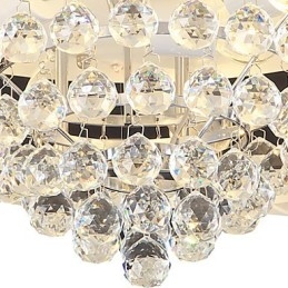 Plafoniera a filo LED cristallo bianca in metallo e vetro 70 cm 3 lampadine E26/E27