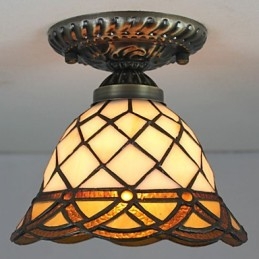 Plafoniera a cupola in vetro stile rustico europeo