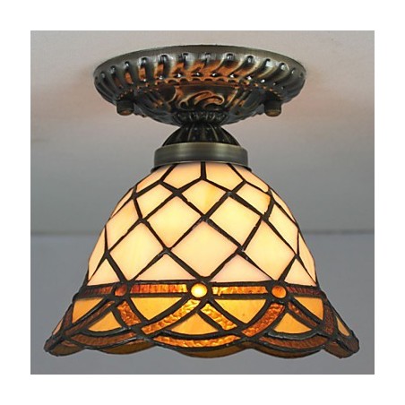 Plafoniera a cupola in vetro stile rustico europeo