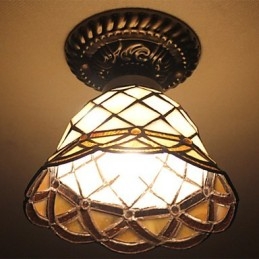 Plafoniera a cupola in vetro stile rustico europeo