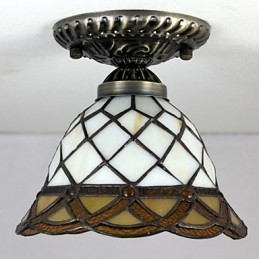 Plafoniera a cupola in vetro stile rustico europeo