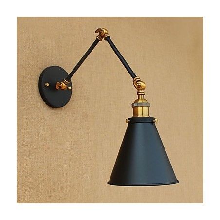 Applique da parete industriale vintage in ottone, E27, 30×18,5×26,5 cm