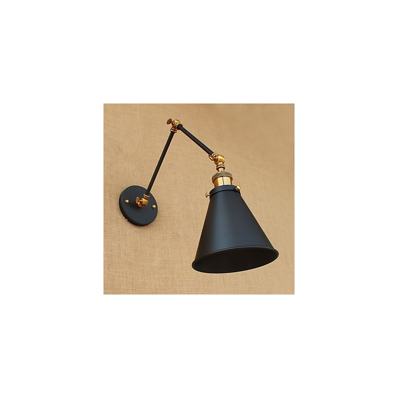 Applique da parete industriale vintage in ottone, E27, 30×18,5×26,5 cm