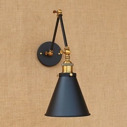 Applique da parete industriale vintage in ottone, E27, 30×18,5×26,5 cm