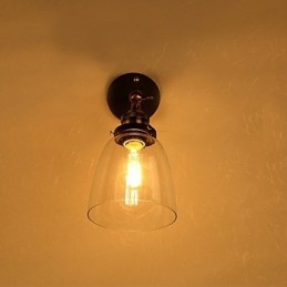 Applique da parete bronzo moderno classico con faretto da incasso E27