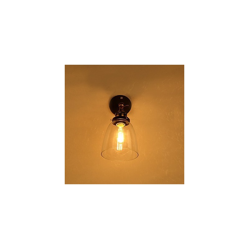 Applique da parete bronzo moderno classico con faretto da incasso E27