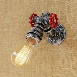 Applique da parete retrò country verniciata stile mini con luce ambientale