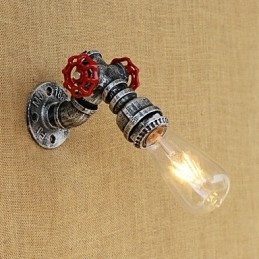 Applique da parete retrò country verniciata stile mini con luce ambientale