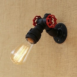 Applique da parete retrò country verniciata stile mini con luce ambientale