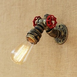 Applique da parete retrò country verniciata stile mini con luce ambientale