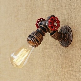 Applique da parete retrò country verniciata stile mini con luce ambientale