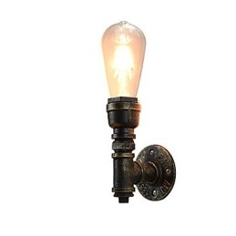 Applique da parete in ferro finitura ottone antico E27 4 W con lampadina inclusa