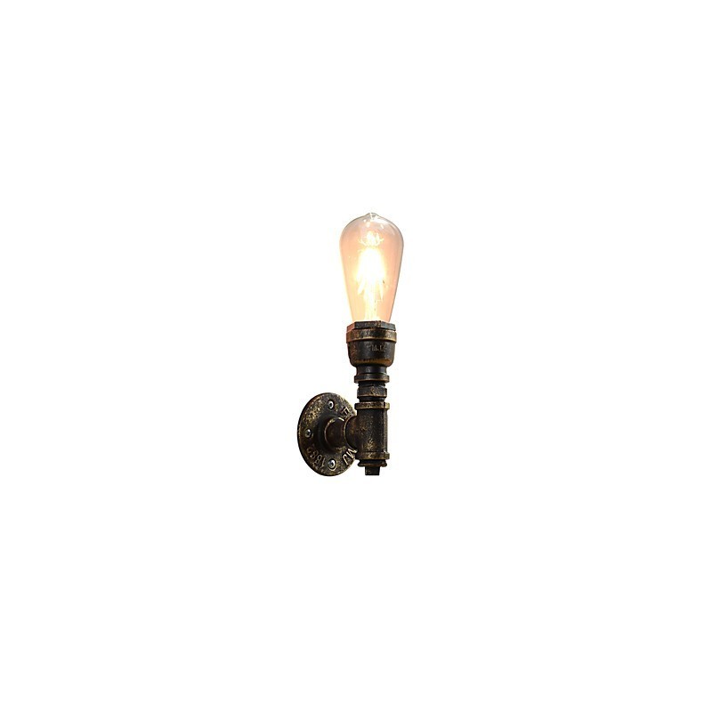 Applique da parete in ferro finitura ottone antico E27 4 W con lampadina inclusa