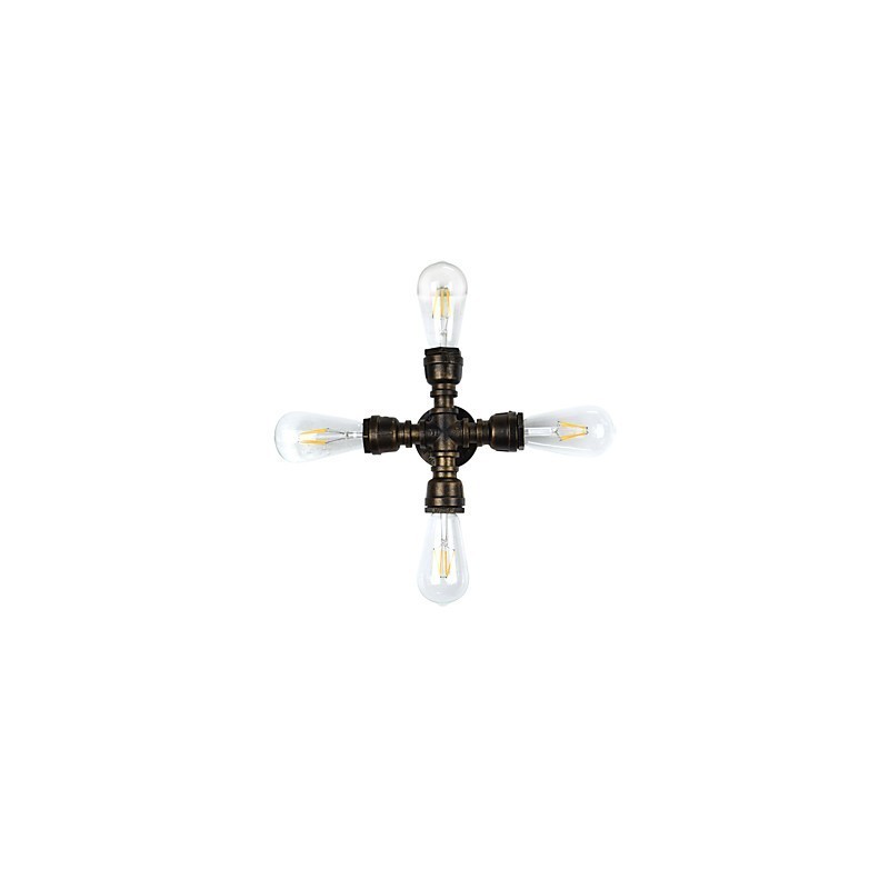 Applique da parete a LED rustica classica in ottone antico