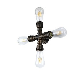 Applique da parete a LED rustica classica in ottone antico