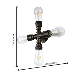 Applique da parete a LED rustica classica in ottone antico