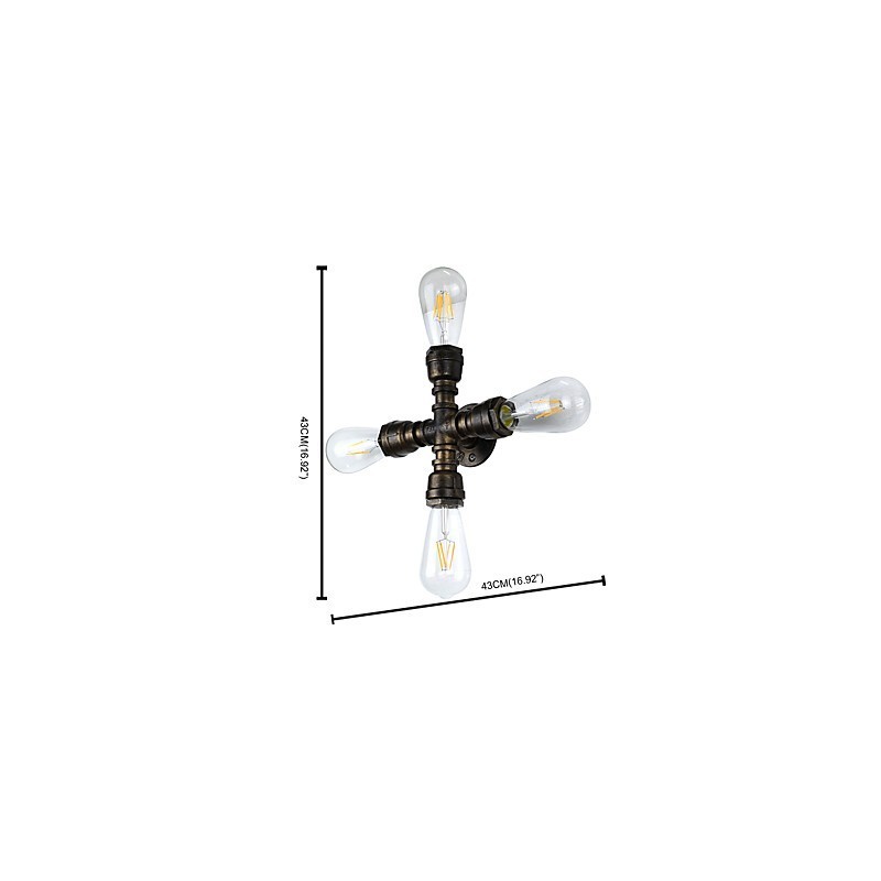 Applique da parete a LED rustica classica in ottone antico