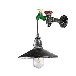 Applique da parete LED Rustic Lodge in ottone antico, E27, 4 W, 21 x 22 x 34 cm