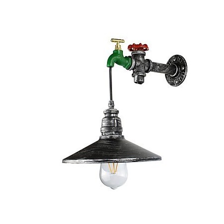 Applique da parete LED Rustic Lodge in ottone antico, E27, 4 W, 21 x 22 x 34 cm