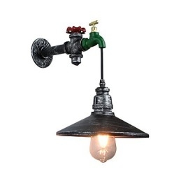 Applique da parete LED Rustic Lodge in ottone antico, E27, 4 W, 21 x 22 x 34 cm