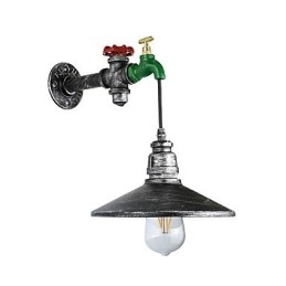 Applique da parete LED Rustic Lodge in ottone antico, E27, 4 W, 21 x 22 x 34 cm