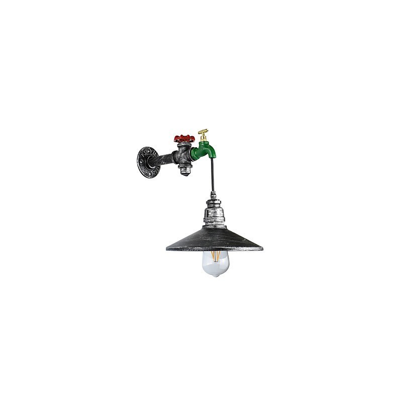 Applique da parete LED Rustic Lodge in ottone antico, E27, 4 W, 21 x 22 x 34 cm