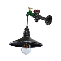 Applique da parete LED Rustic Lodge in ottone antico, E27, 4 W, 21 x 22 x 34 cm