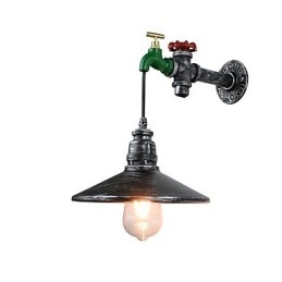 Applique da parete LED Rustic Lodge in ottone antico, E27, 4 W, 21 x 22 x 34 cm