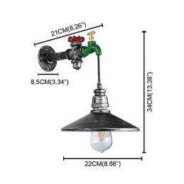 Applique da parete LED Rustic Lodge in ottone antico, E27, 4 W, 21 x 22 x 34 cm