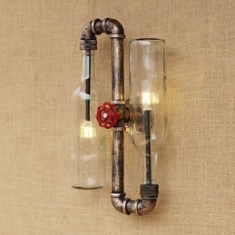 Applique da parete a LED moderna, luce ambientale, 2 lampadine G4, 6 W, vetro e metallo