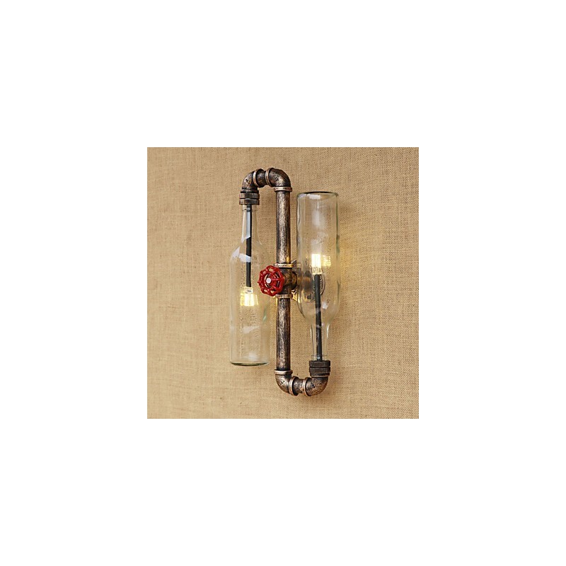 Applique da parete a LED moderna, luce ambientale, 2 lampadine G4, 6 W, vetro e metallo