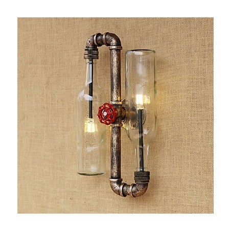 Applique da parete a LED moderna, luce ambientale, 2 lampadine G4, 6 W, vetro e metallo
