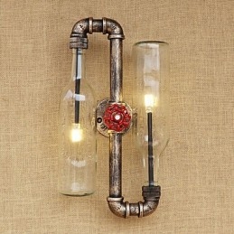 Applique da parete a LED moderna, luce ambientale, 2 lampadine G4, 6 W, vetro e metallo