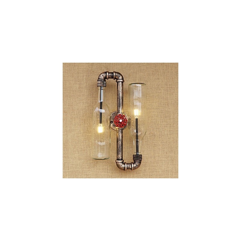 Applique da parete a LED moderna, luce ambientale, 2 lampadine G4, 6 W, vetro e metallo
