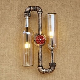 Applique da parete a LED moderna, luce ambientale, 2 lampadine G4, 6 W, vetro e metallo