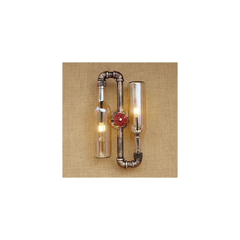 Applique da parete a LED moderna, luce ambientale, 2 lampadine G4, 6 W, vetro e metallo
