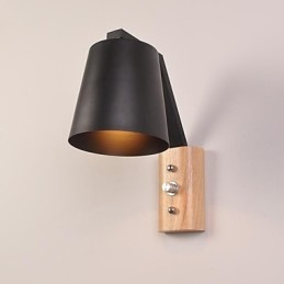 Applique da parete country contemporanea finitura ossido nero, faretto da incasso, E27, 60 W