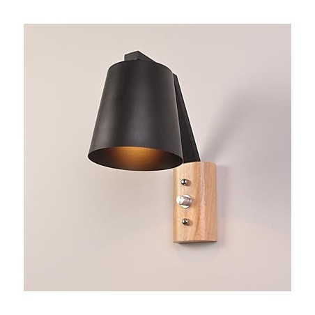Applique da parete country contemporanea finitura ossido nero, faretto da incasso, E27, 60 W